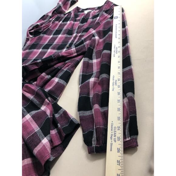 Time & True Women Flounce Tiers Dress XXL Boho Vacation Henley Neck Long Sleeve - Picture 10 of 13